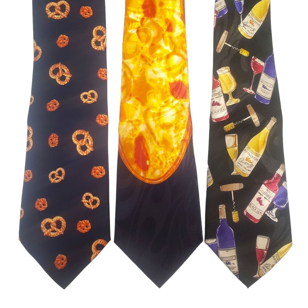 Food Bartender Ties #30 - Lot of 3 Novelty Neckties NWT Going out of Business